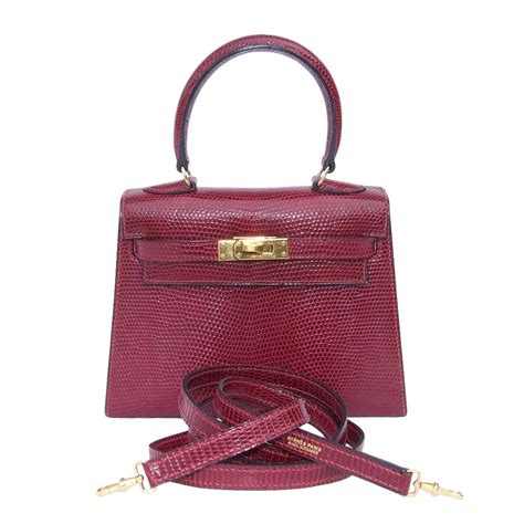 red mini hermes lizard|Hermes crocodile bag.